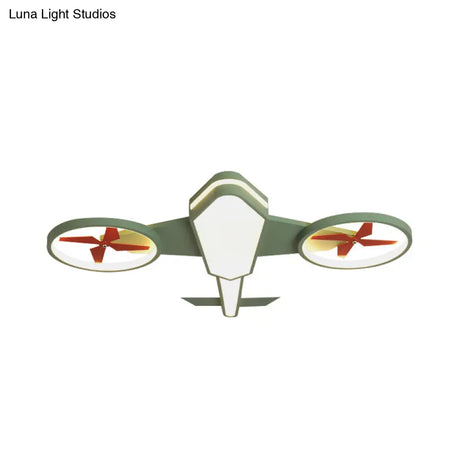 Cartoon Propeller Plane Led Ceiling Lamp - Acrylic Theme Park Shop Flush Light