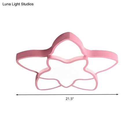 Cartoon Star Flush Ceiling Light Fixture - Acrylic For Kindergarten