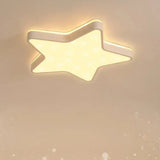 Cartoon Star Led Flush Mount Ceiling Light For Children’s Bedroom In Warm/White (Pink/Blue/White)
