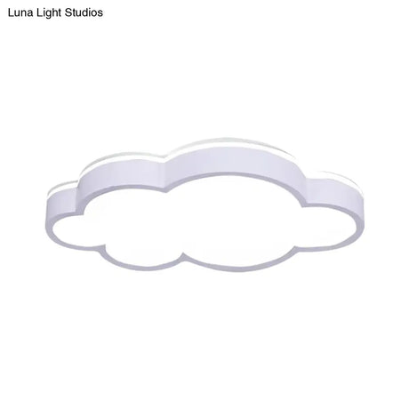 Cartoon Style Led Pendant Light For Bedroom Ceiling - Yellow/White Cloud Shade Acrylic And Metal