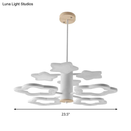 Cartoon-Themed Acrylic Star Chandelier: White 8-Head Suspension Light For Childs Bedroom