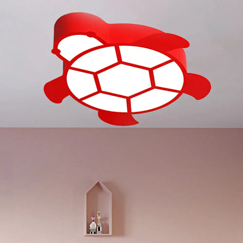 Cartoon Turtle Kindergarten Ceiling Light - Acrylic Flush Mount Fixture