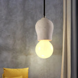 Cement Pendant Lamp - Open Bulb Minimalist Style 1-Light Ideal For Cafes And Restaurants Grey / B