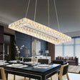 Chic Crystal Pendant Chandelier For Restaurants: Modern Rectangle Design Clear / Third Gear
