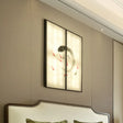 Chinese Style Led Sconce Light Fixture: Carp Artwork Bedside Mural Lighting In Black
