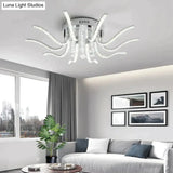 Chrome Plated Finish Crystal Rc Modern Led Ceiling Lights For Living Room Bedroom Sutdy Dimmable