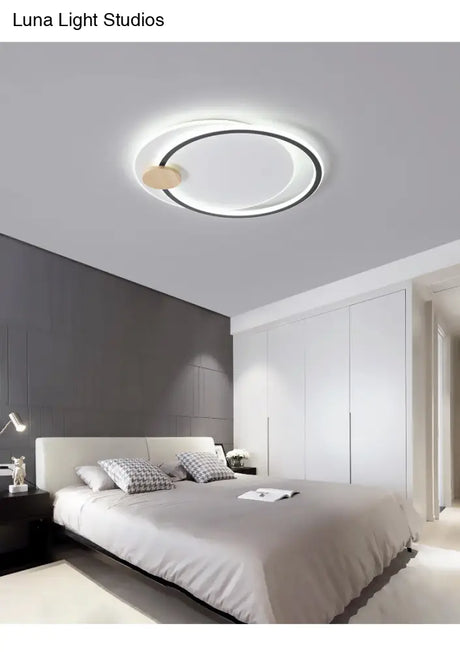 Circle Metal Flush Mount Ceiling Light - Simple Led Close To Lighting Fixture