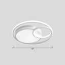 Circular Led Ceiling Light With Metallic Simplicity And Acrylic Diffuser - Flush Mount White / Small