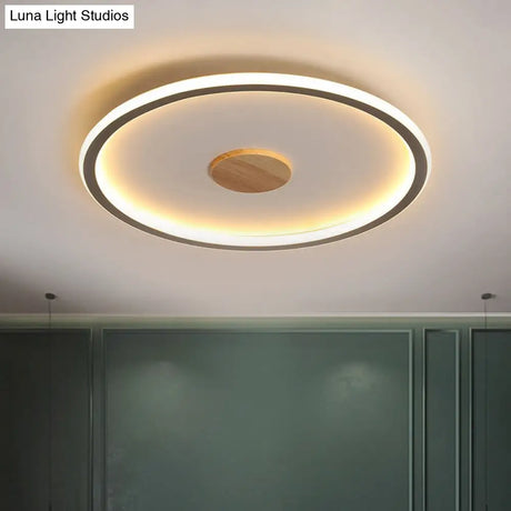 Circular Led Flushmount Ceiling Light In Black/Grey With Warm/White Lighting - 16.5/20.5 Diameter