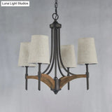 Classic 4-Light Metal Chandelier Candelabra In Black - Pendant Lighting For Living Room With/Without