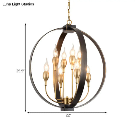 Classic Black Metal Chandelier - 4/8 Lights Ceiling Light Candelabra Style. Perfect For Living Room