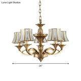 Classic Curved Frosted Glass Chandelier Light In Polished Brass - 5/6/8 Lights Small/Medium/Large