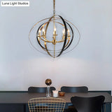 Classic Gold Pendant Chandelier - 8-Light Metal Hanging Light For Living Room