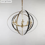 Classic Gold Pendant Chandelier - 8-Light Metal Hanging Light For Living Room