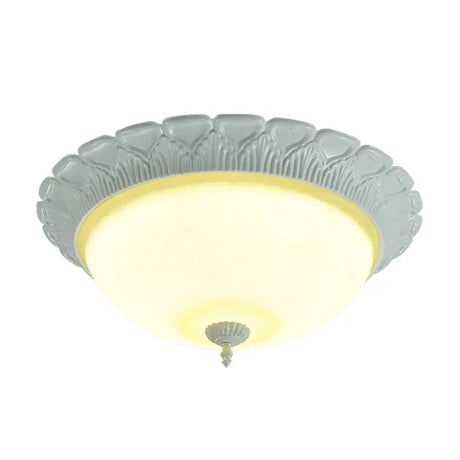 Classic Opaline Glass Led Flush Lamp Ceiling Fixture - White 16/20.5 Wide With Warm/White Light
