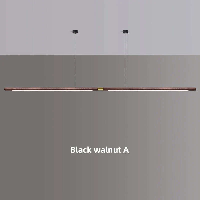 Claudo Linear Nordic Black Walnut LED Solid Wood Pendant Lights black walnut A / 220cm / 36W|Warm light pendant Light