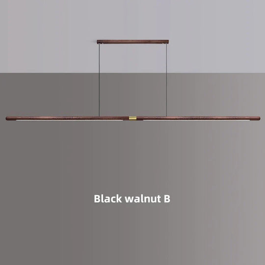 Claudo Linear Nordic Black Walnut LED Solid Wood Pendant Lights black walnut B / 220cm / 36W|Warm light pendant Light