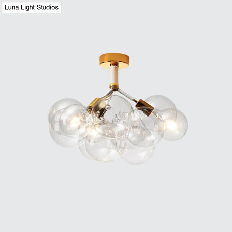 Clear Glass Bubble Ceiling Light For Child’s Bedroom Or Hallway - Simple Semi - Flush Mount Design