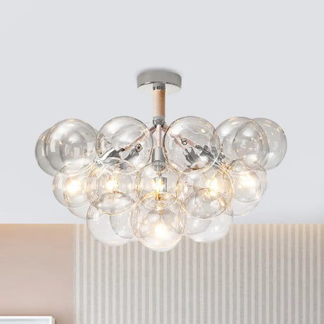 Clear Glass Bubble Ceiling Light For Child’s Bedroom Or Hallway - Simple Semi - Flush Mount
