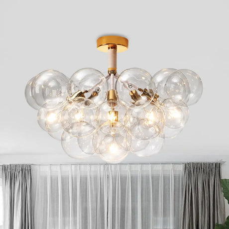 Clear Glass Bubble Ceiling Light For Child’s Bedroom Or Hallway - Simple Semi - Flush Mount