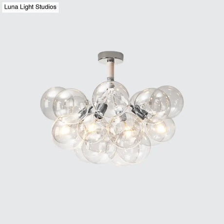 Clear Glass Bubble Ceiling Light For Child’s Bedroom Or Hallway - Simple Semi - Flush Mount Design