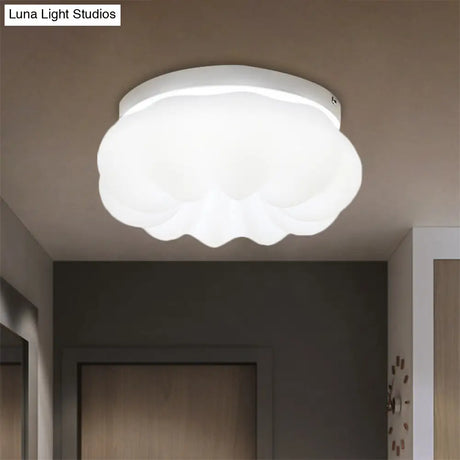 Cloud - Like Ceiling Lamp: Simplicity Led Flush Mount Fixture In 3 Colors 12’/18’ Width