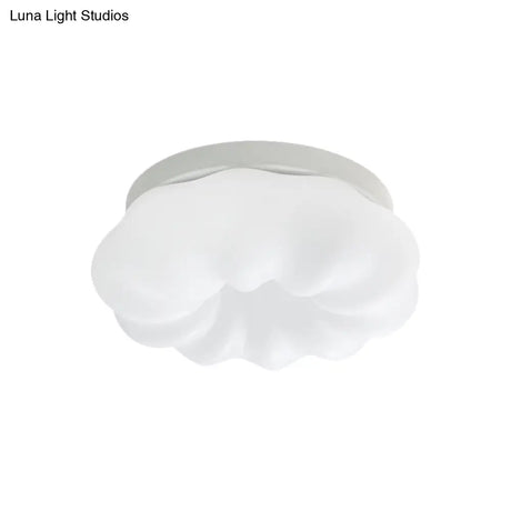 Cloud - Like Ceiling Lamp: Simplicity Led Flush Mount Fixture In 3 Colors 12’/18’ Width