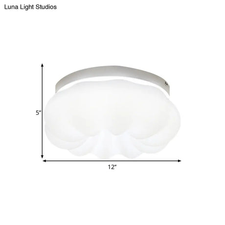 Cloud - Like Ceiling Lamp: Simplicity Led Flush Mount Fixture In 3 Colors 12’/18’ Width