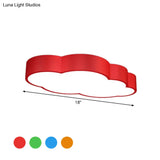 Cloud Shaped Nursery Ceiling Lamp Acrylic Led Cartoon Flush Mount Lighting Fixture In