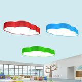 Cloud Shaped Nursery Ceiling Lamp Acrylic Led Cartoon Flush Mount Lighting Fixture In