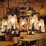 Coastal Antique Bronze Chandelier Lamp - Metal & Fabric 5/7 Lights Living Room Hanging Light 7 /