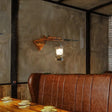 Coastal Bronze Lantern Wall Mounted Light With Clear Glass And Gun Decoration