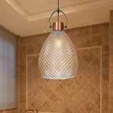 Colonial Amber Glass Jar Pendant Hanging Light - 8/10/12 Width Bedroom Lighting Fixture / 10