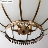 Colonial Lantern Pendant Chandelier For Bedroom White Glass 16/19.5 Width 3/6 Heads