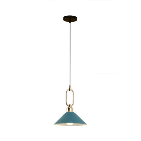 Colorful Cone Hanging Light Macaron Pendant Ceiling Lamp For Dining Table 1 / Blue