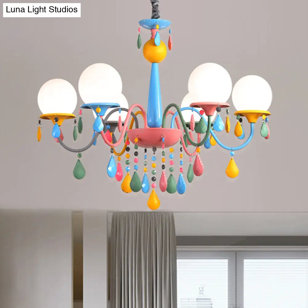 Colorful Curved Chandelier Lights: Pink And Yellow Metallic Pendant Lamp With Or Without Shade