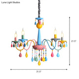 Colorful Curved Chandelier Lights: Pink And Yellow Metallic Pendant Lamp With Or Without Shade