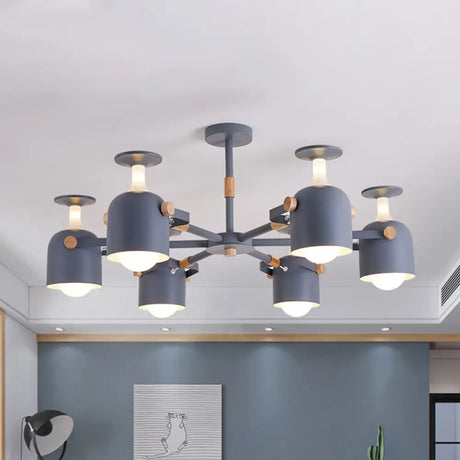 Colorful Goblet Chandelier Light For Kids Bedroom Or Kindergarten Decor 6 / Grey