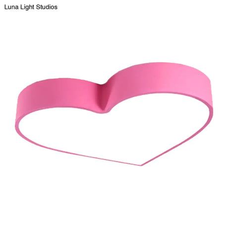 Colorful Led Heart Flush Mount Ceiling Light For Parlor With Minimalistic Acrylic Design