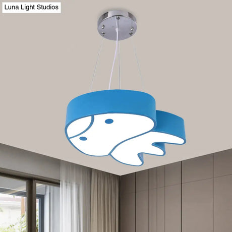 Colorful Led Suspension Light With Acrylic Jellyfish Shade - Cartoon Style Ceiling Chandelier