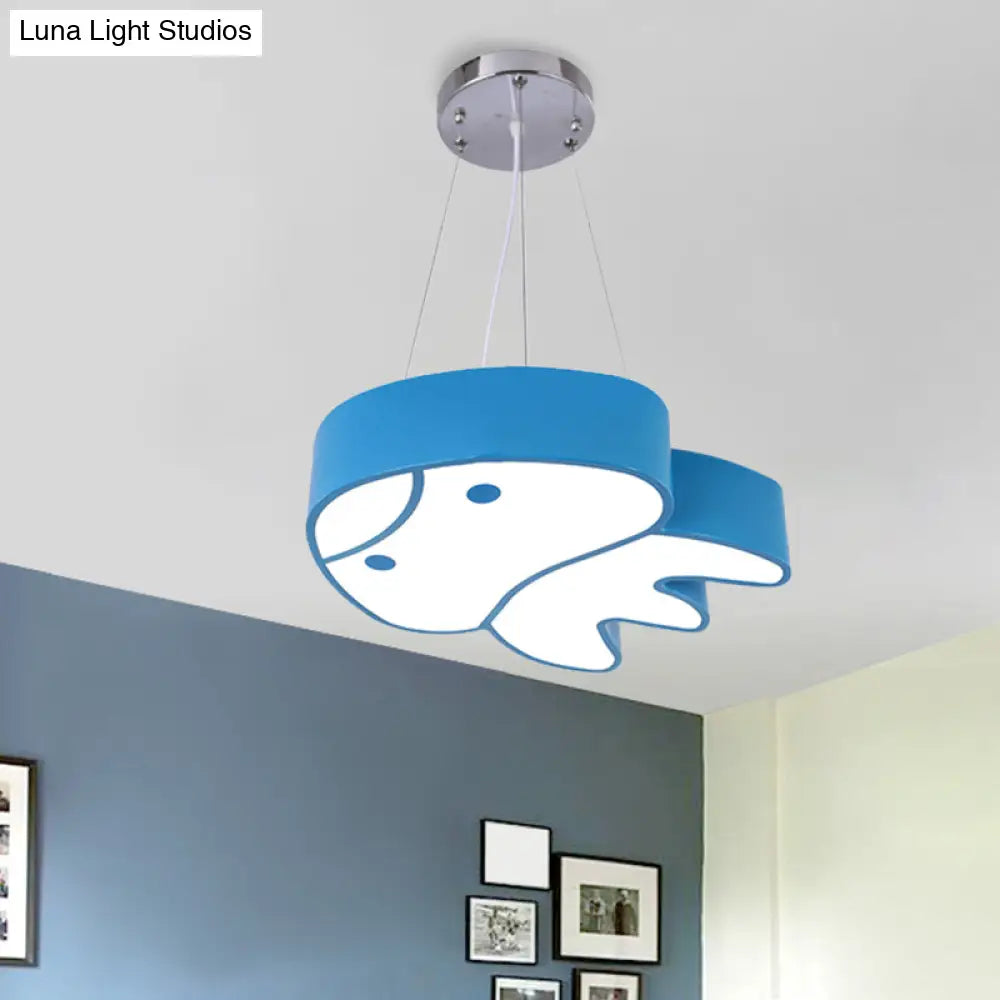Colorful Led Suspension Light With Acrylic Jellyfish Shade - Cartoon Style Ceiling Chandelier