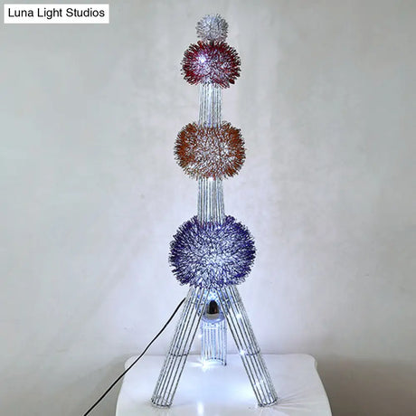 Colorful Led Tripod Floor Lamp - Decorative Aluminum Stand Blue/Purple/Yellow