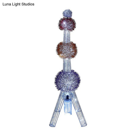 Colorful Led Tripod Floor Lamp - Decorative Aluminum Stand Blue/Purple/Yellow