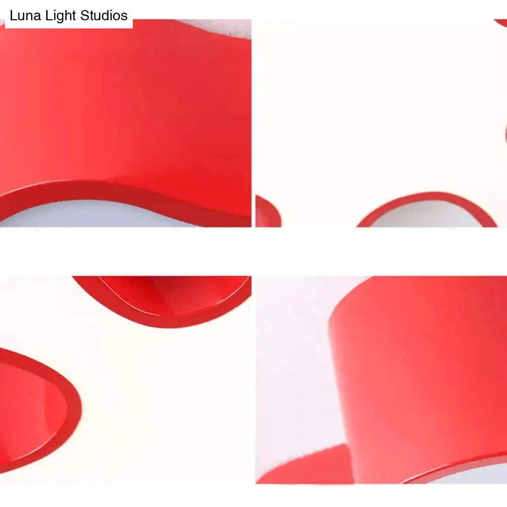 Colorful Petal Acrylic Led Ceiling Lamp For Kindergarten - Red/Yellow/Blue/Green 19.5’/23.5’ W