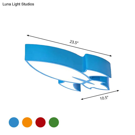 Colorful Rocket Led Flushmount Ceiling Light - Children’s Style Lighting