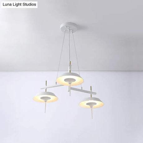 Conical Chandelier - Simplicity Metal 3-Light Pendant Light In Black/White With Warm/White