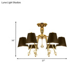 Conical Semi - Mount Black 6/8 - Light Ceiling Light With Crystal Orb Accent For Living Room