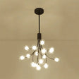 Contemporary 16-Light Black Finish Grape Chandelier - Metal Pendant Lamp