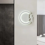 Contemporary Acrylic C-Shape Wall Sconce Light With Bird Design Led Lamp In Warm/White White / Right