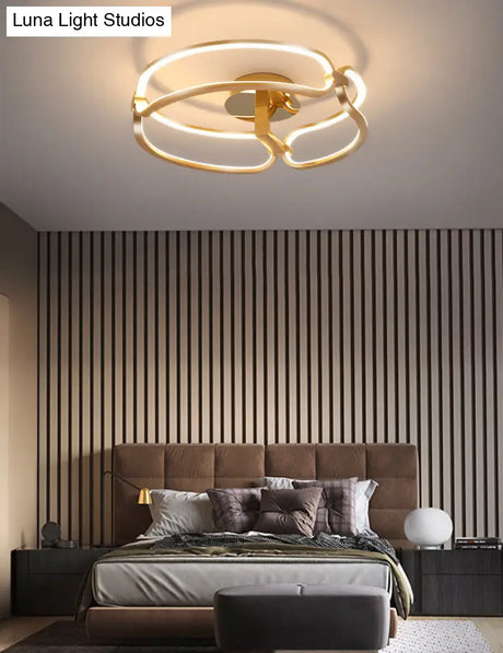 Contemporary Acrylic Ceiling Mount Chandelier - Sphere Semi Flush Lights For Living Room
